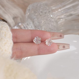 Bông Tai Hoa Hồng Trắng Thiết Kế Đơn Giản Thời Trang Độc Đáo