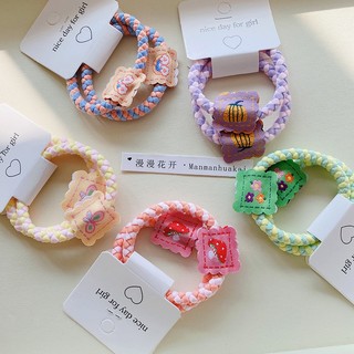MEOWU Set 2-3 Thun Cột Tóc Màu Hồng Màu Tím Phong Cách Hàn Quốc Cho Nữ