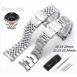 Dây đeo đồng hồ bằng thép không gỉ cong cho Seiko SKX007 Vòng đeo tay lặn kỷ niệm bằng thép chắc chắn SKX009 Series 18 19 20 21 22 23 24mm