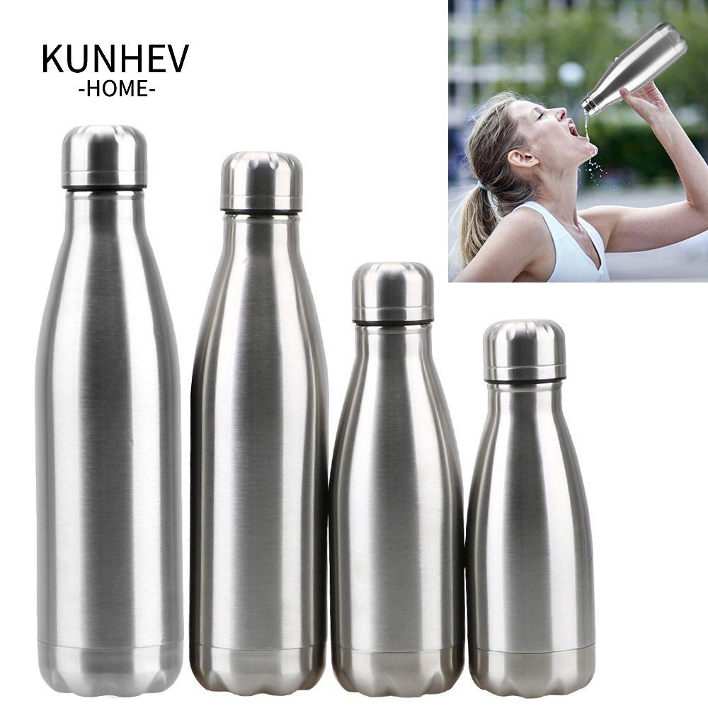 KUNHEV 0,35 / 1 lít bình nước thể thao di động monolayer thép không gỉ leak-proof kettle