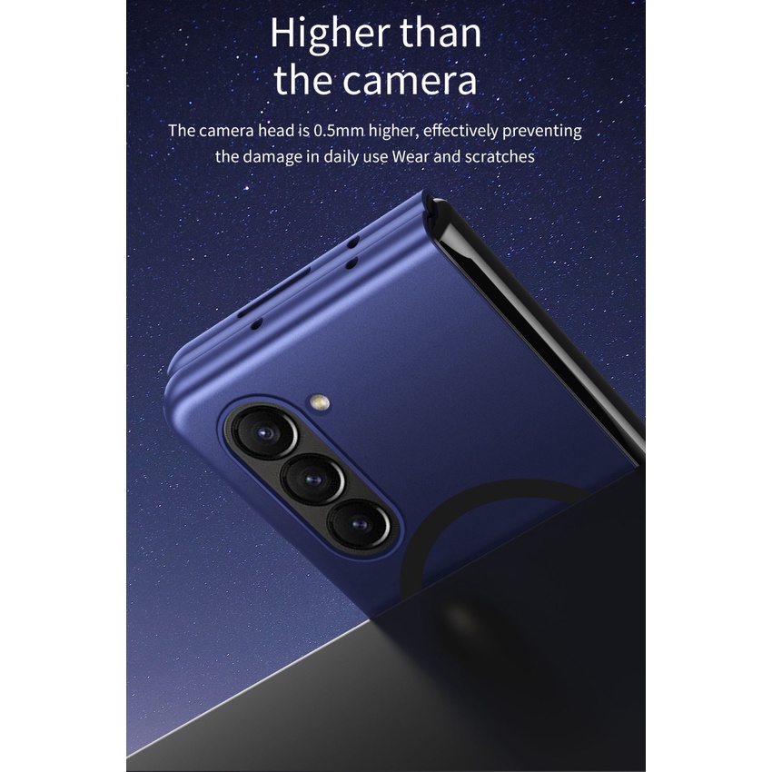 Vỏ điện thoại từ tính inovagen cho samsung galaxy z fold 5, gấp 4, gấp 3, baby skin touch, hỗ trợ sạc không dây, vỏ bảo vệ toàn diện pc chống vân tay