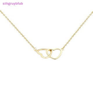 Sthb cá nhân hóa đơn giản đôi trái tim choker vòng cổ cho phụ nữ mặt dây chuyền trái tim rỗng vòng cổ xương đòn chuỗi cô gái quà tặng trang sức vn