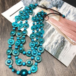 Vòng cổ gỗ Oakandme hạt yếm cổ điển - Nhiều lớp màu sắc