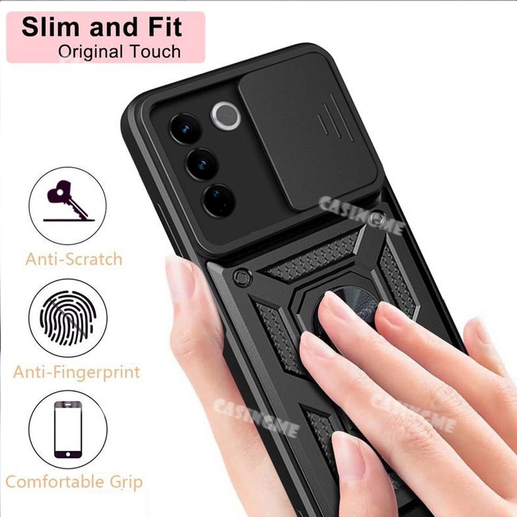 Ốp Điện Thoại Kiểu Giáp Chống Sốc Kèm Giá Đỡ Nhẫn Cho Vivo V27 V27E 2023 Vivo V27 V27E 5G VivoV27 Pro V 27 E VivoV27E 27E 4G 5G 2023