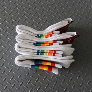 Tất Thể Thao Sọc Cầu Vồng Khăn Cotton Nguyên Chất Đáy Dày Giữa Ống Tất Nam Hút Mồ Hôi Deo