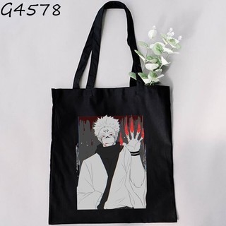 Jujutsu Kaisen anime Bông Tai Đen, túi xách vải đeo vai nữ, túi du lịch/học sinh unisex 937Q