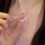 Vòng cổ Mặt Hình Cánh Thiên Thần Đính Đá Zircon Hồng Thời Trang Hàn Quốc Cho Nữ