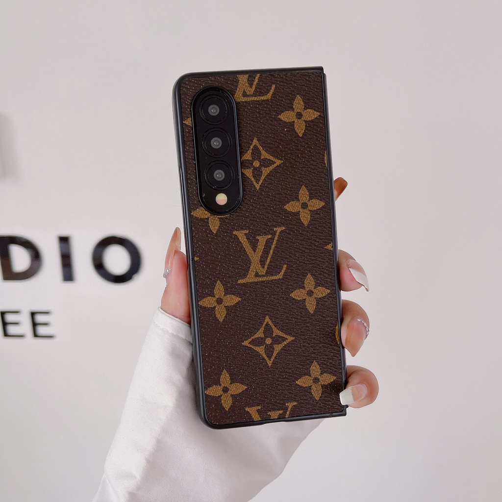 Thiết kế sang trọng Vỏ điện thoại gấp da PU cổ điển cổ điển cho Samsung Galaxy Z Fold 1 2 3 Z Fold 4 5G Vỏ cho Z Fold3 Vỏ bảo vệ thiết kế phong cách xu hướng