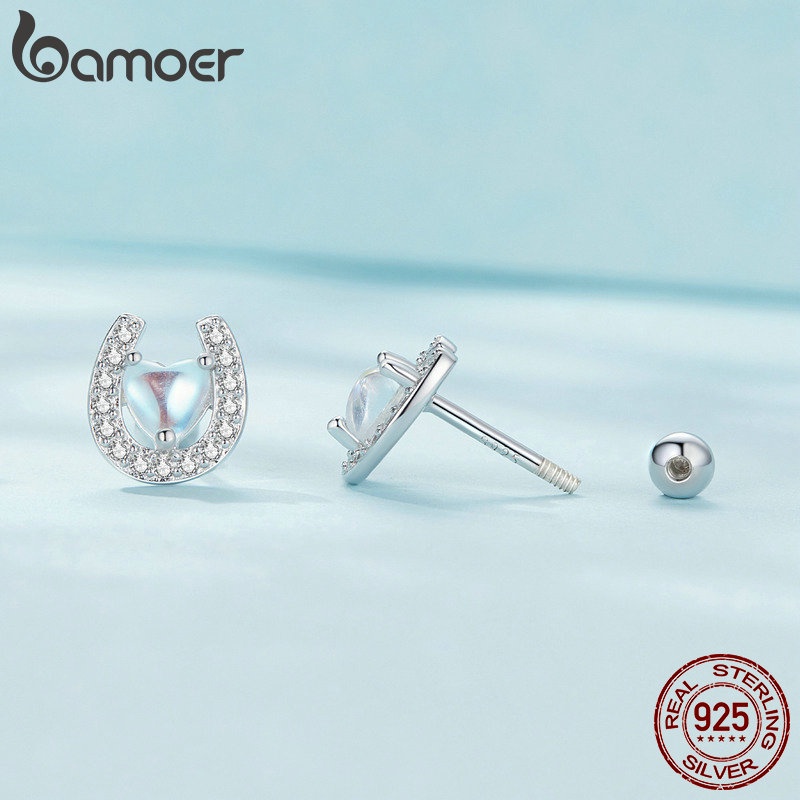 Bamoer Bông Tai Bạc 925 Hình Móng Ngựa sce1612
