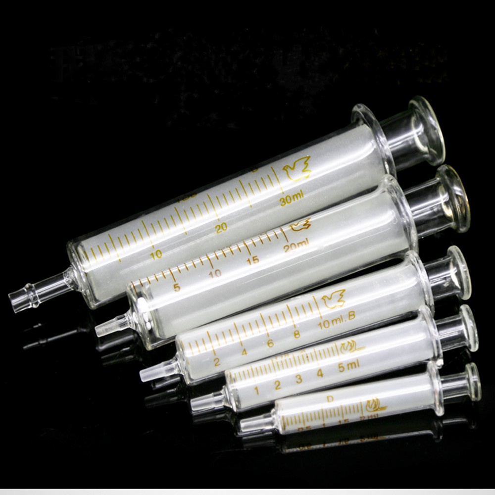 All size 1ml to 100ml Lab Disposable Glass injection syringe Glass