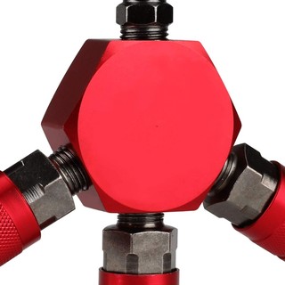 HL 3-Way 1 4Inch Hex Style Air Manifold với khớp nối và phích cắm Bộ chia khí