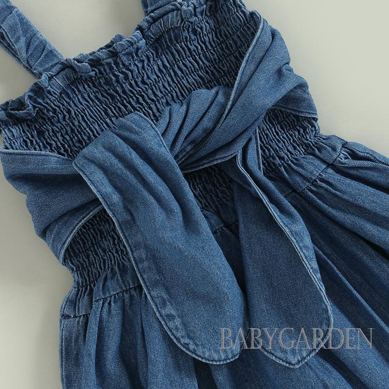 Áo Liền Quần Denim Không Tay Màu Sắc Đa Dạng Cho Bé Gái 0-18 Tháng Tuổi