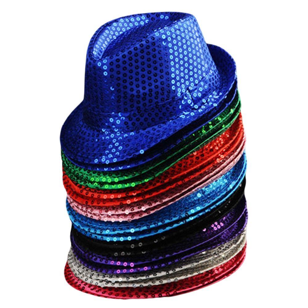 Mũ Jazz MINIMALY, Mũ Panama hóa trang sáng bóng, Sân khấu Cosplay bền bỉ Sequins Khiêu vũ Mũ biểu diễn nam nữ