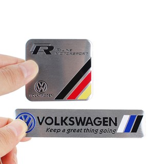 Miếng Dán Kim Loại Trang Trí Thân Xe Hơi Volkswagen VW R line GTI Polo Fox Gol Up Golf Beetle Santana Sagitar Tiguan Passat Touran Jetta Caddy Shsran Vento