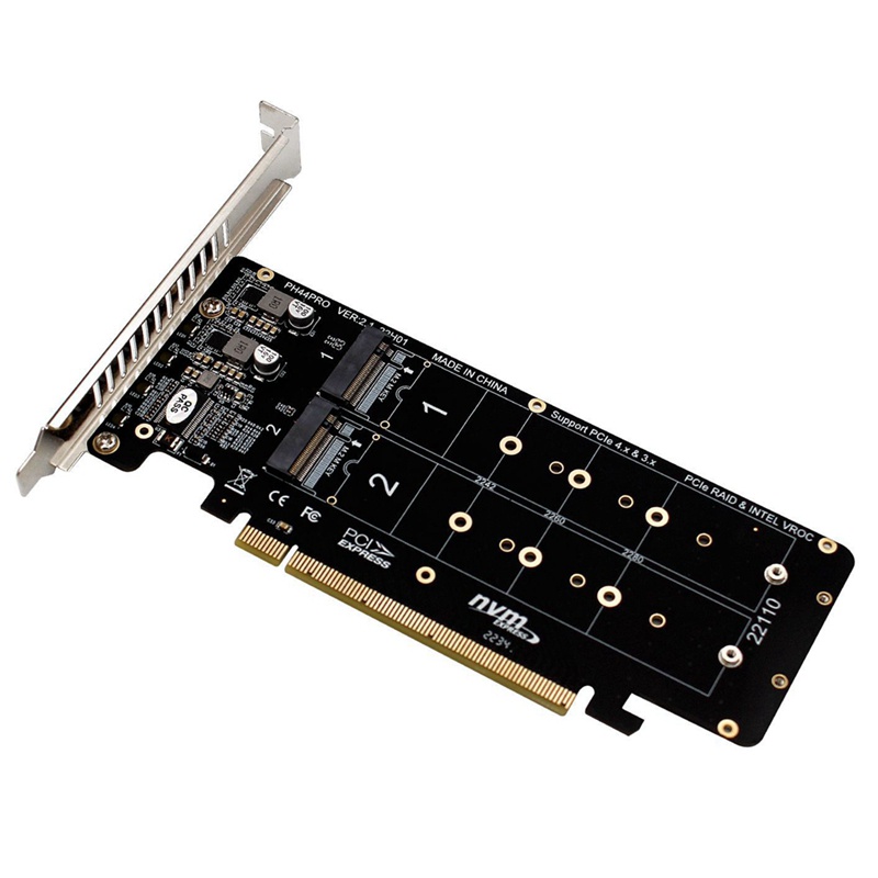 Double-sided 4-disk nvme raid card pciex16 to m.2 m-key nvmex4ssd 2u server raid array expansion adapter card split