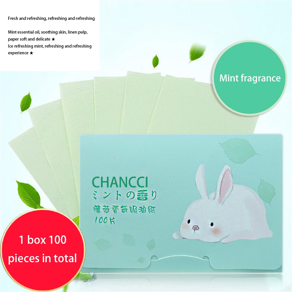 Ảnh Set 100 Giấy Thấm Dầu Màu Trà Xanh Tiện Dụng 4