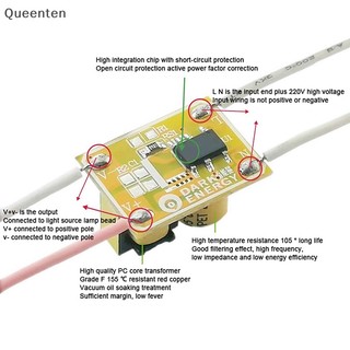 Trình điều khiển LED Queenten 3-9W 3-18W 120mA và 110mA Nguồn điện Lighg QT