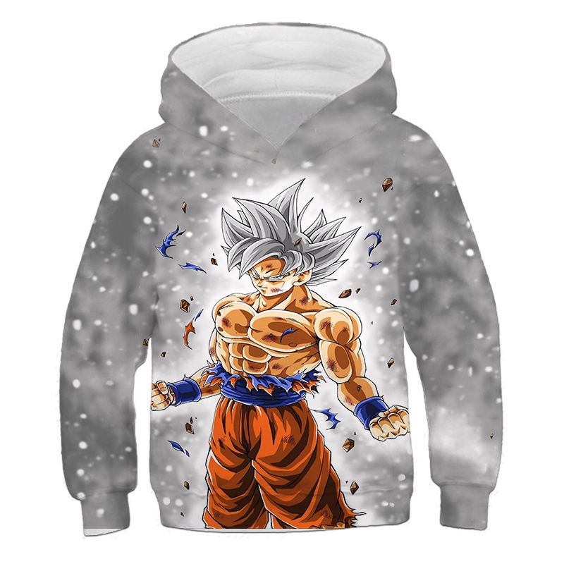 Dragon ball z goku vegeta hoodie cho trẻ em trai và gái in 3d áo thời trang lỏng tay dài áo chui đầu mùa xuân thu