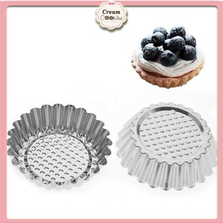 Khuôn Chống Dính Gợn Sóng Hợp Kim Nhôm Trứng Tart Khuôn Hình Hoa Có Thể Tái Sử Dụng Cupcake Và Muffin Nướng Cốc Tart