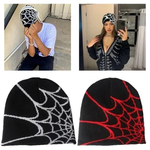 Mũ Beanie Y2K Y2K Đính Mạng Nhện