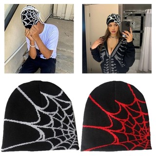 XY đan Mũ Beanie Y2K Beanie Spider Hat Y2k Skullies Beanie Spider Beanie