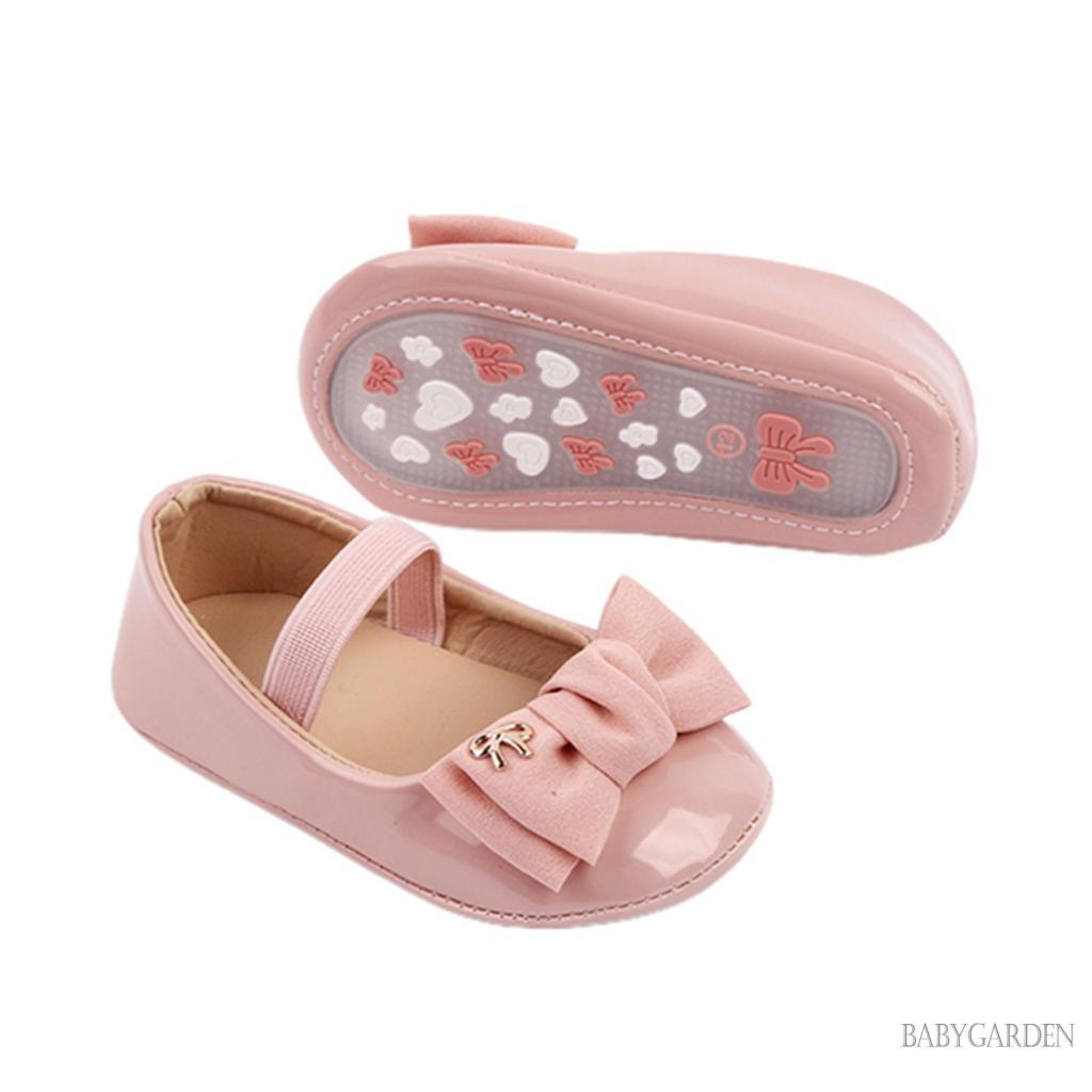 Bé Gái Mary Jane Flats, Đế Da PU Đế Chống Trơn Trượt Giày Công Chúa Nơ