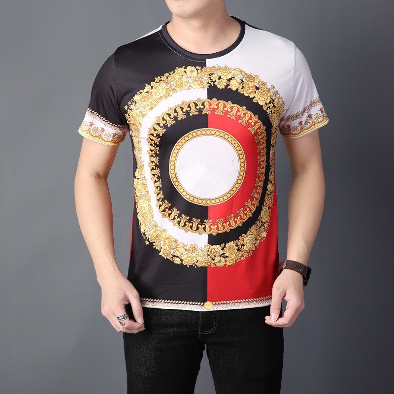 Áo Thun Nam Ngắn Tay In Họa Tiết 3D Phong Cách Gothic Sang Trọng