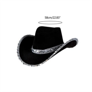 CLKLACEMASK Bò Cô Gái Nón Sequin Ngộ nghĩnh Cao Bồi Phụ Kiện Cosplay Hiệu Suất Bachelorette Đảng Mũ