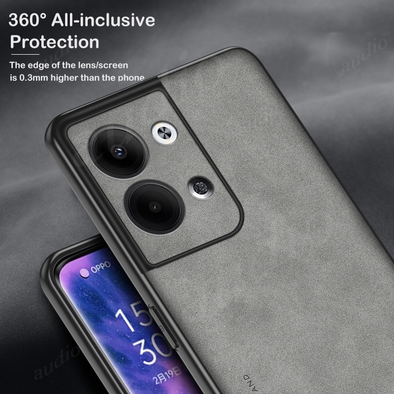 Ốp Điện Thoại Da Cừu Có Đế Cho OPPO Reno 9 Pro Plus + Reno9Pro 5G 2023 OPPO Reno9 Reno8 Reno7 Pro Plus Reno8Pro Reno7Pro