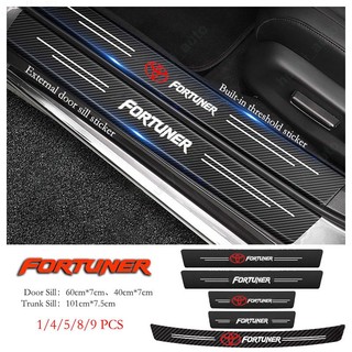 Miếng Dán Cửa Xe Hơi Toyota Fortuner AN50 60 AN150 160 2015-2023 Bằng Da Sợi Carbon Chống Trầy Xước