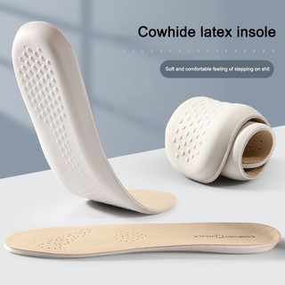 Miếng Lót Giày Thể Thao Bằng Da Bò Latex Hỗ Trợ Giảm Xóc