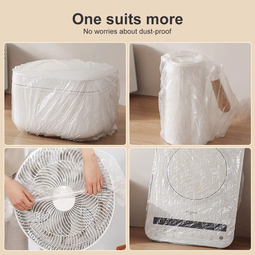 Set 50 / 10 Vỏ Bọc Lò Vi Sóng Bằng Nhựa Dày Dặn Co Giãn Chống Bám Dầu Chống Bụi Đa Năng