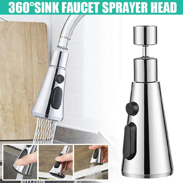 New Kitchen Sink Faucet Water Tap Spray Head 360° Swivel Replace