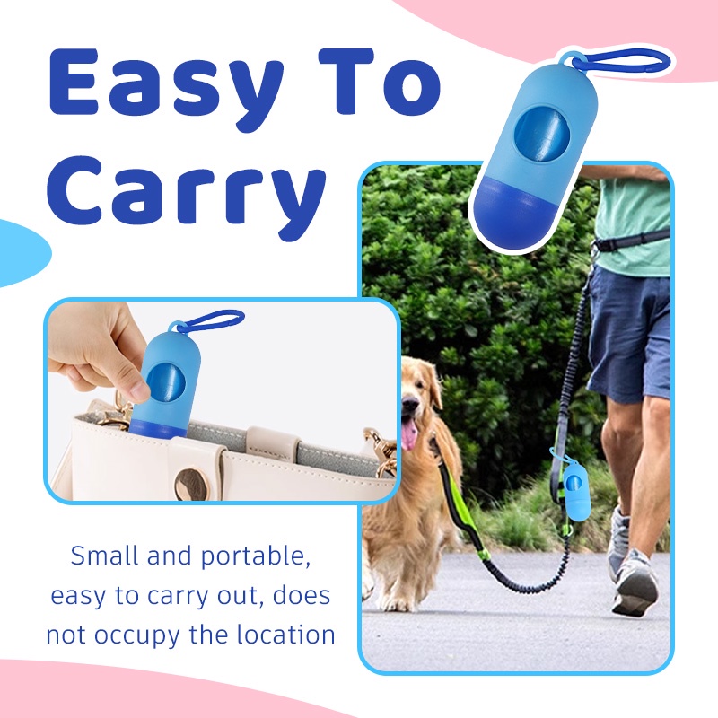 HamshMoc Di Động Thú Cưng Poop Túi Đựng Chất Thải Nhẹ Túi Đựng Dây Xích Đính Kèm Túi Đựng Tuyệt Vời Phù Hợp Với Bất Kỳ Dây Xích Chó