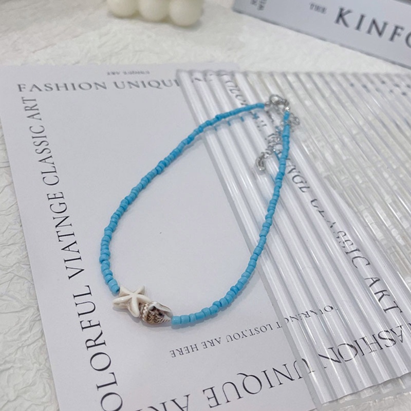 Elega Vòng cổ Xương Cá Đính Hạt charm Hình Sao Biển Cho Nữ