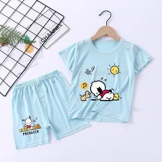 [Hàng Tại Chỗ] Bộ Đồ Ngủ Ngắn Tay Mỏng Nhẹ Thoải Mái Dòng sanrio pochacco Dễ Thương Cho Trẻ Em