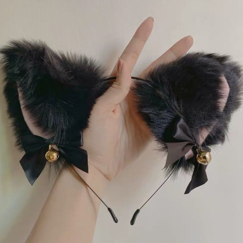 Tai Mèo và Kẹp Tóc Cosplay Hình Đuôi Sói, Phong Cách Sang Trọng