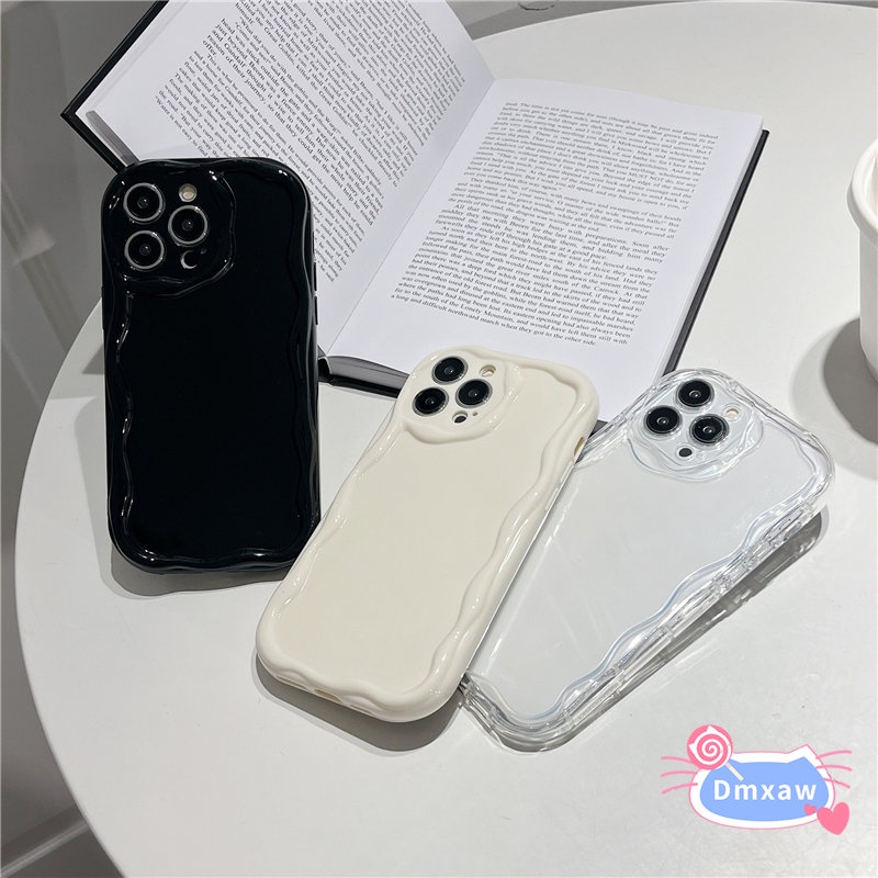 Ốp Lưng Kem Sóng Dễ Thương Cho Samsung Galaxy S25 Ultra S25 + S24 FE A36 A16 A06 M55 M35 F15 M15 A54 5G Silicone TPU Sang Trọng Fundas Cover
