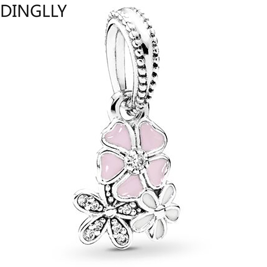Hạt Charm Hình Hoa Hồng Và Bướm Màu Bạc Dùng Làm Trang Sức DIY