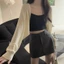 PCF * Nữ Mùa Hè Mở Trước Shrug Dài Tay Boleros Nhẹ Dệt Kim Crop Cardigan Áo Len Khăn Choàng Ngắn Áo