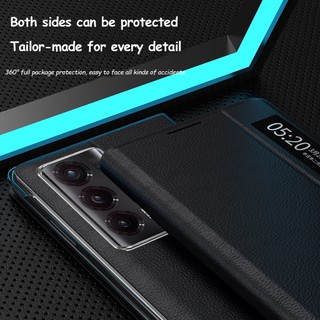 Bao da Smart View Window Flip Case cho Honor Magic V2 Vỏ bảo vệ từ tính