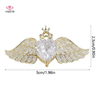 Ghim cài pha lê HWETR cánh thiên thần dễ phối đồ trang trí đa dụng