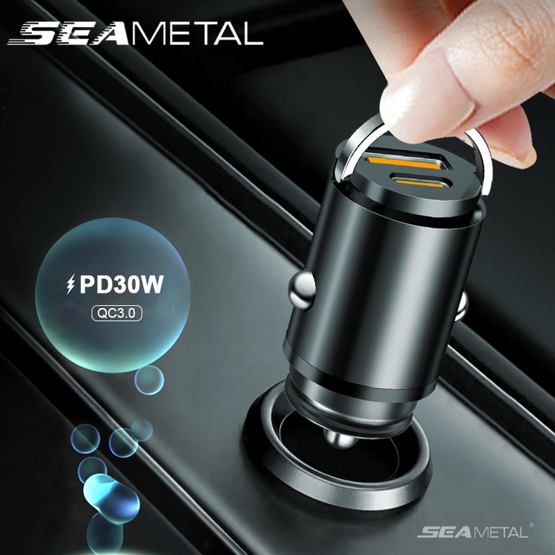Seametal mini Sạc Nhanh Loại C pd 30w Thông Minh Cho Xe Hơi