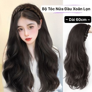 Bộ Tóc Giả Nửa Đầu Xoăn Lọn Dài 60cm Có Gắn Bờm Tóc Giả HaminStore