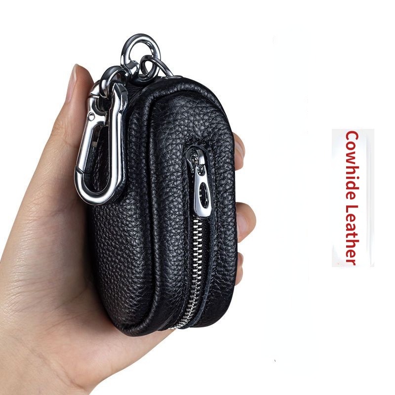 Túi da bò đựng chìa khóa ô tô dung tích lớn, đa năng, unisex