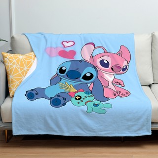 Lilo Stitch 4 Kích Thước Flannel Chăn Hoạt Hình Dễ Thương Trẻ Em Chăn Đơn Một Mặt Flannel Chăn Điều Hòa Không Khí Ngủ Chăn