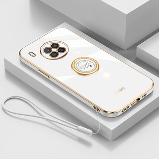 Ốp Điện Thoại Silicon Siêu Mỏng Cho Huawei Y9A Nova 8i Deluxe Bảo Vệ Mùa Thu Dây Vàng Có Vòng Đồng Hồ Và Dây Buộc