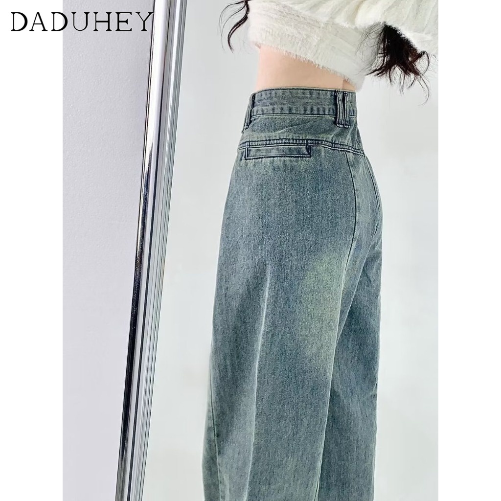 Ảnh Quần jean DADUHEY dáng rộng phong cách đường phố Mỹ cổ điển cao cấp dành cho nữ 4
