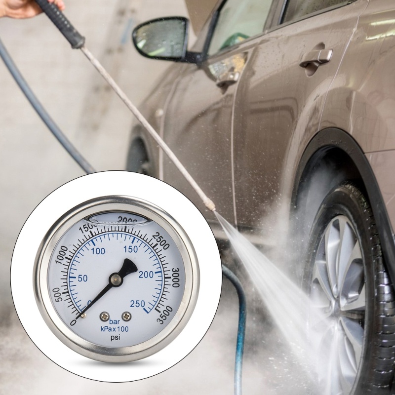Đồng Hồ Đo Áp Suất 3500psi n14x1 5 Chuyên Dụng Cho Máy Rửa Xe Hơi