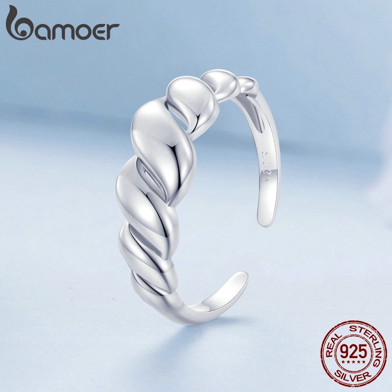 Bamoer Nhẫn Bạc 925 Gợn Sóng Thời Trang Cho Nữ